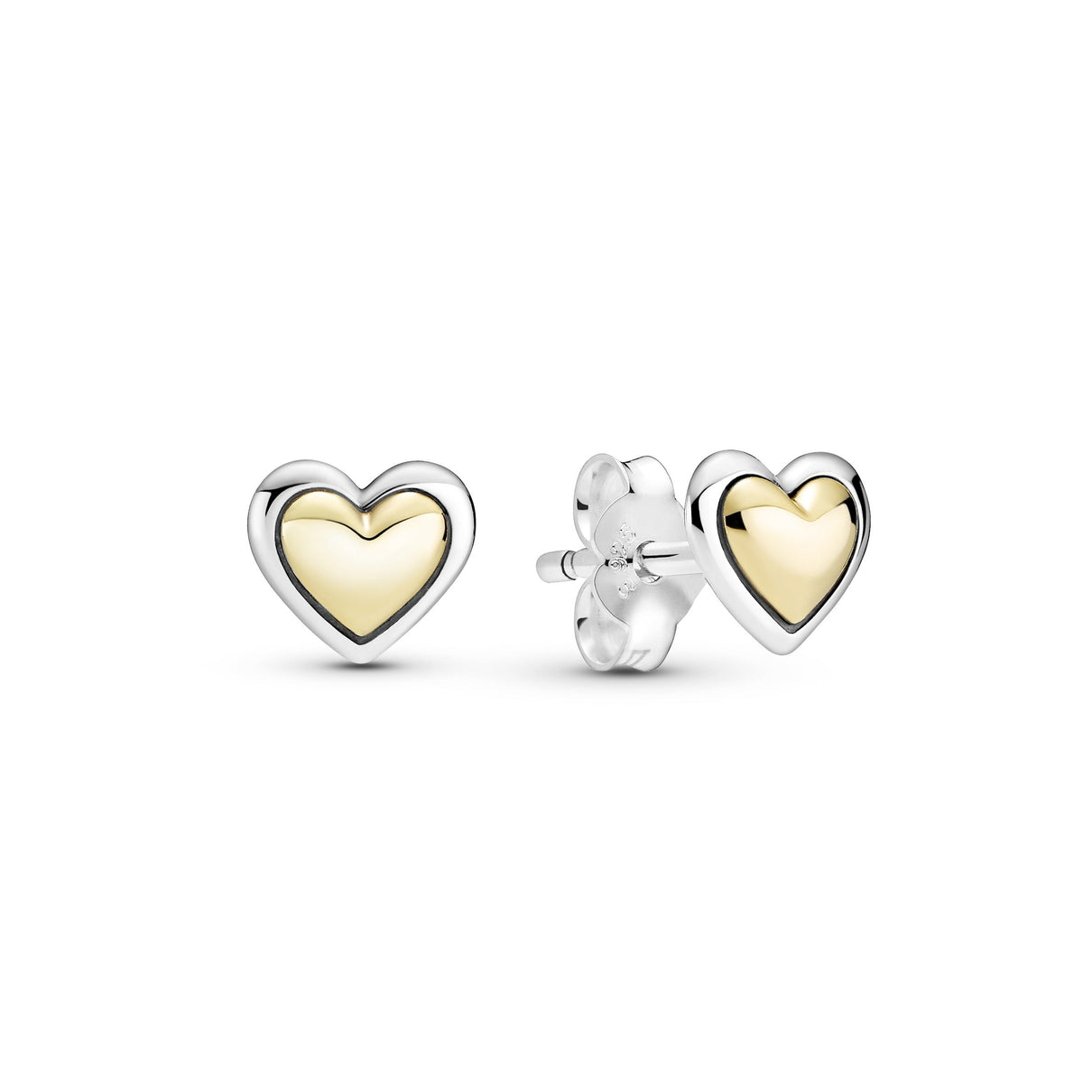 Necklace – 14k Gold-Plated – Heart Sterling Silver and 14k Gold & Earring Jewellery Set