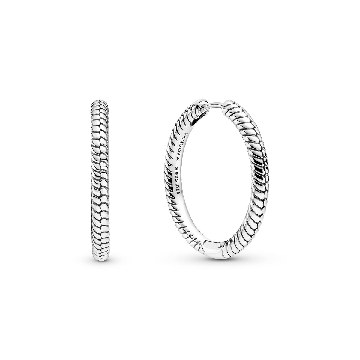Hoop Earrings – Sterling Silver – Pandora Moments Charm