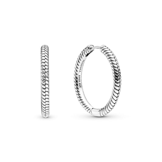 Hoop Earrings – Sterling Silver – Pandora Moments Charm