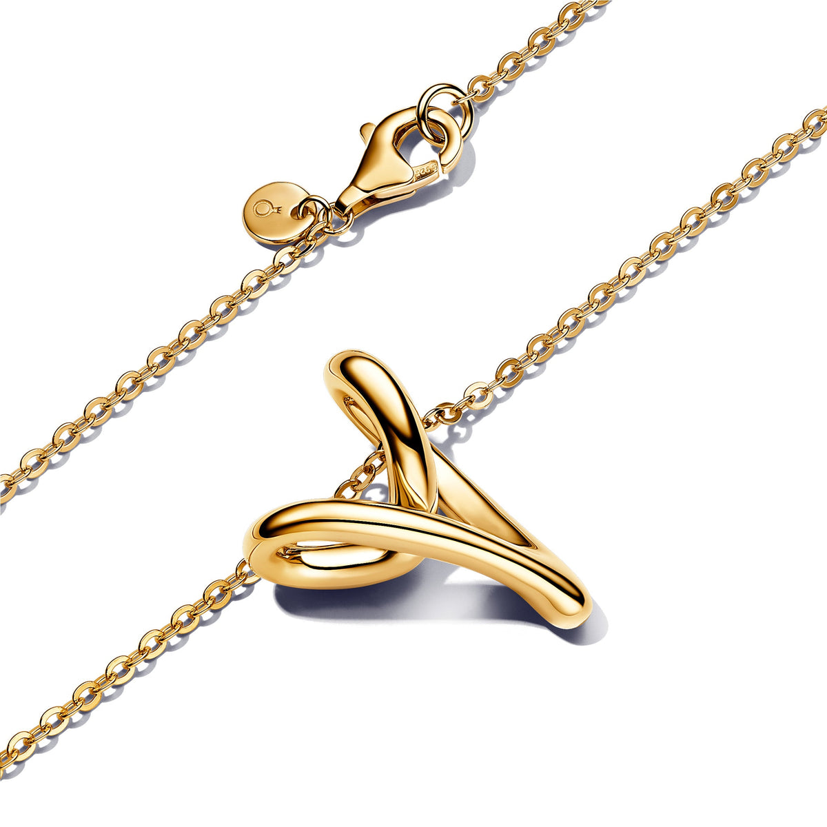 Pendant Necklace – 14k Gold-Plated – Organically Shaped Heart