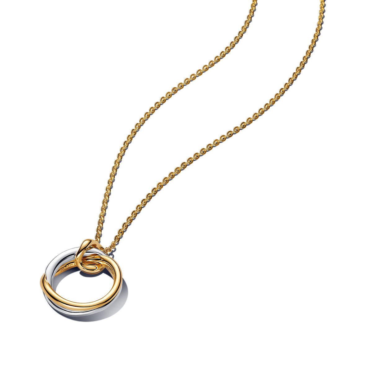 Pendant Necklace – 14k Gold-Plated – Organically Shaped Two-Tone