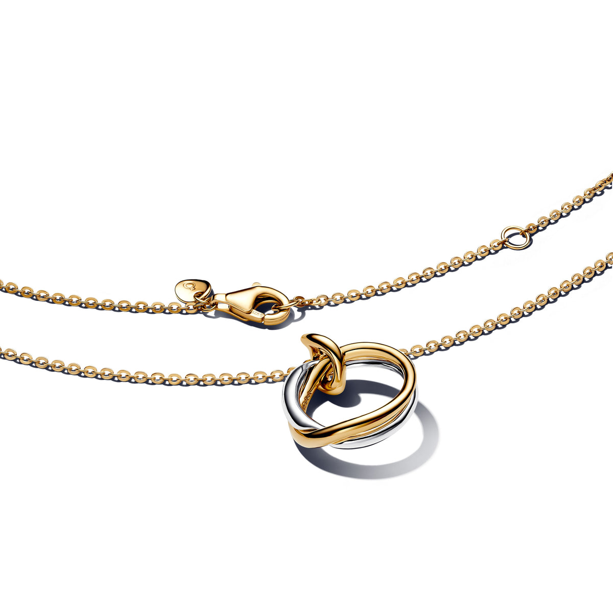 Pendant Necklace – 14k Gold-Plated – Organically Shaped Two-Tone