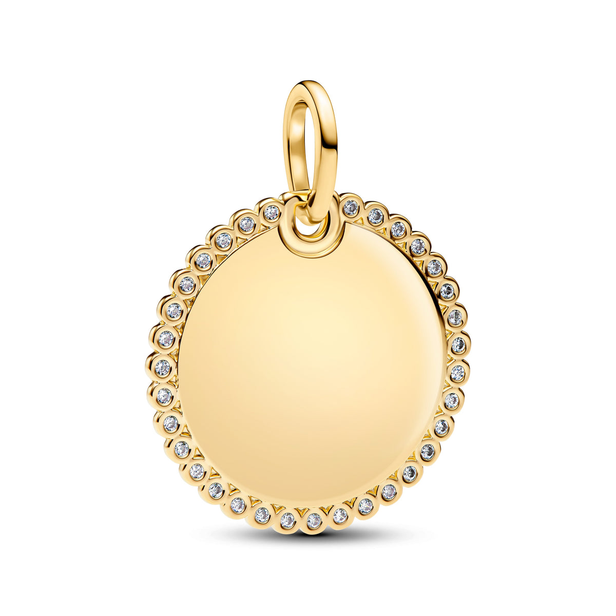 Pendant – 14k Gold-Plated – Engravable Round Tag