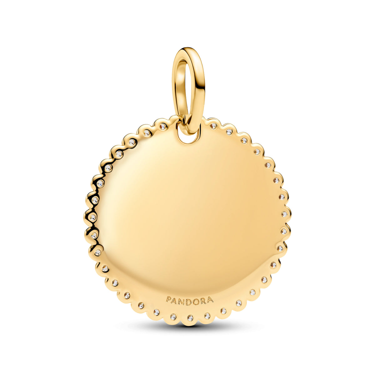 Pendant – 14k Gold-Plated – Engravable Round Tag