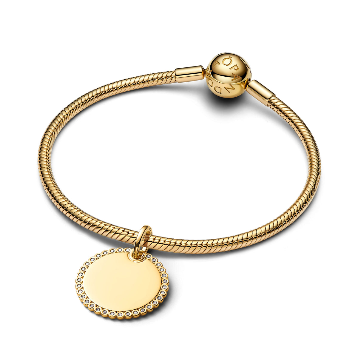 Pendant – 14k Gold-Plated – Engravable Round Tag