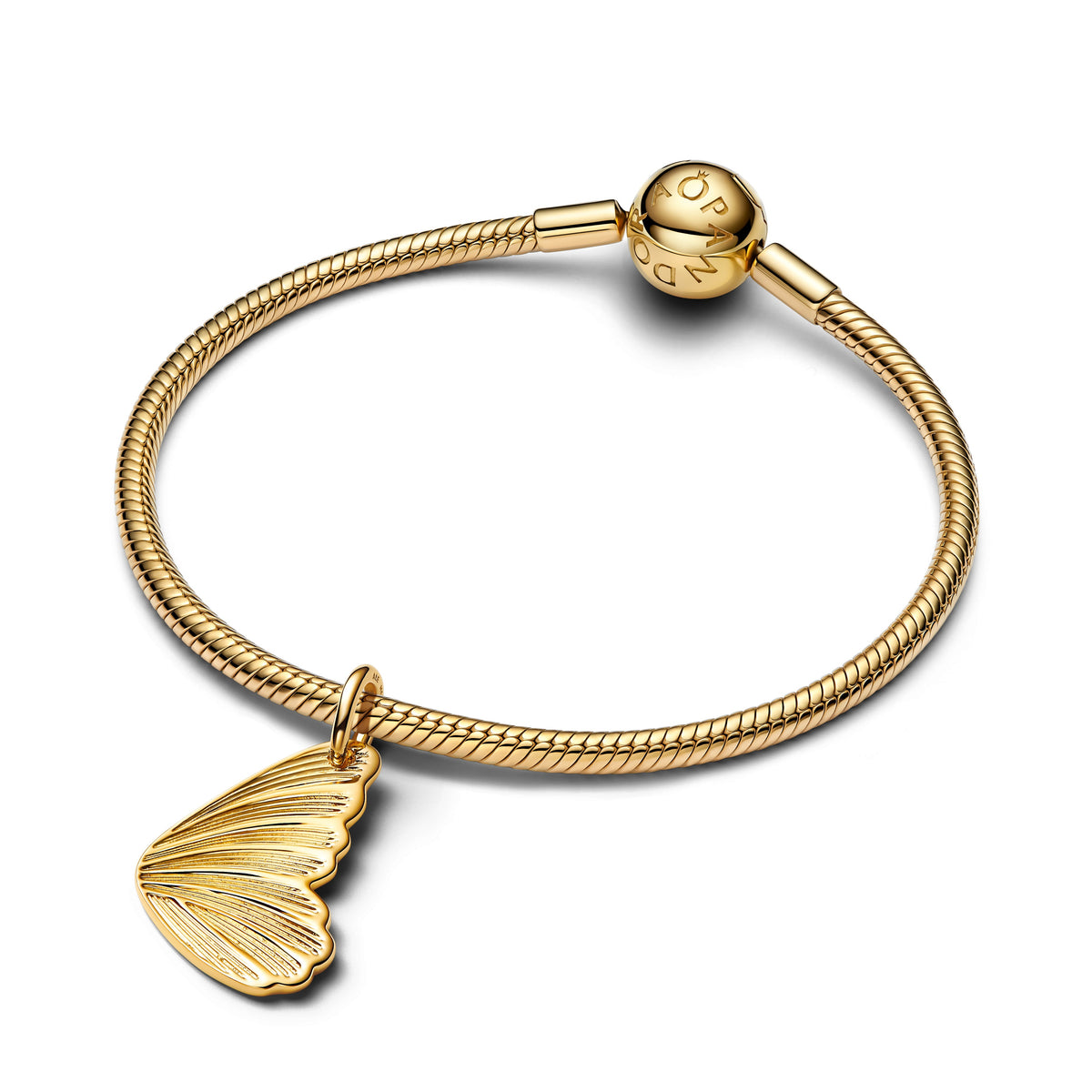 Pendant – 14k Gold-Plated – Engravable Butterfly Wing Tag