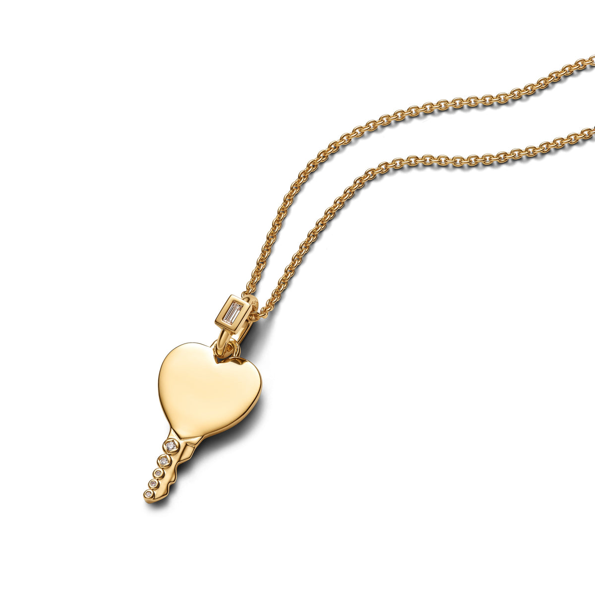 Pendant – 14k Gold-Plated – Engravable Heart Key