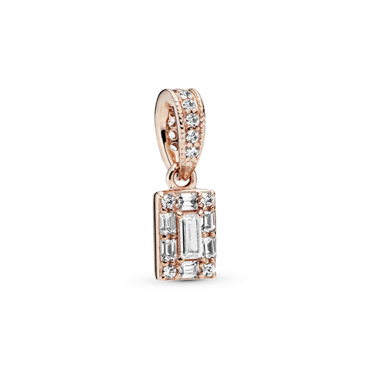 Pendant – 14k Rose Gold-Plated – Sparkling Square Halo