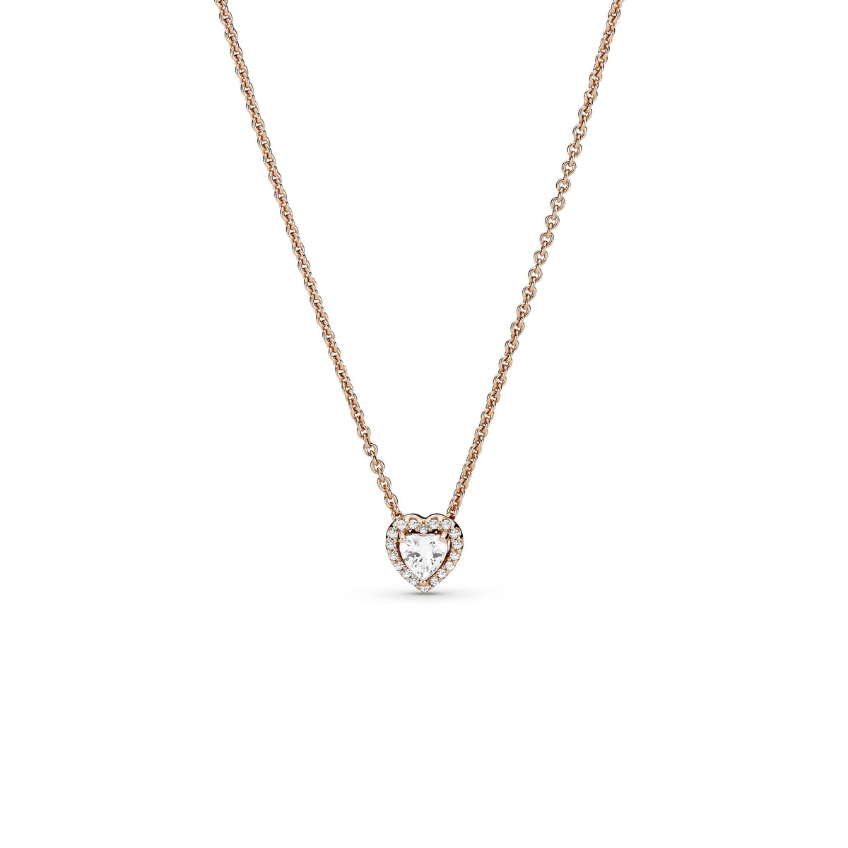 Necklace – 14k Rose Gold-Plated – Sparkling Heart Collier
