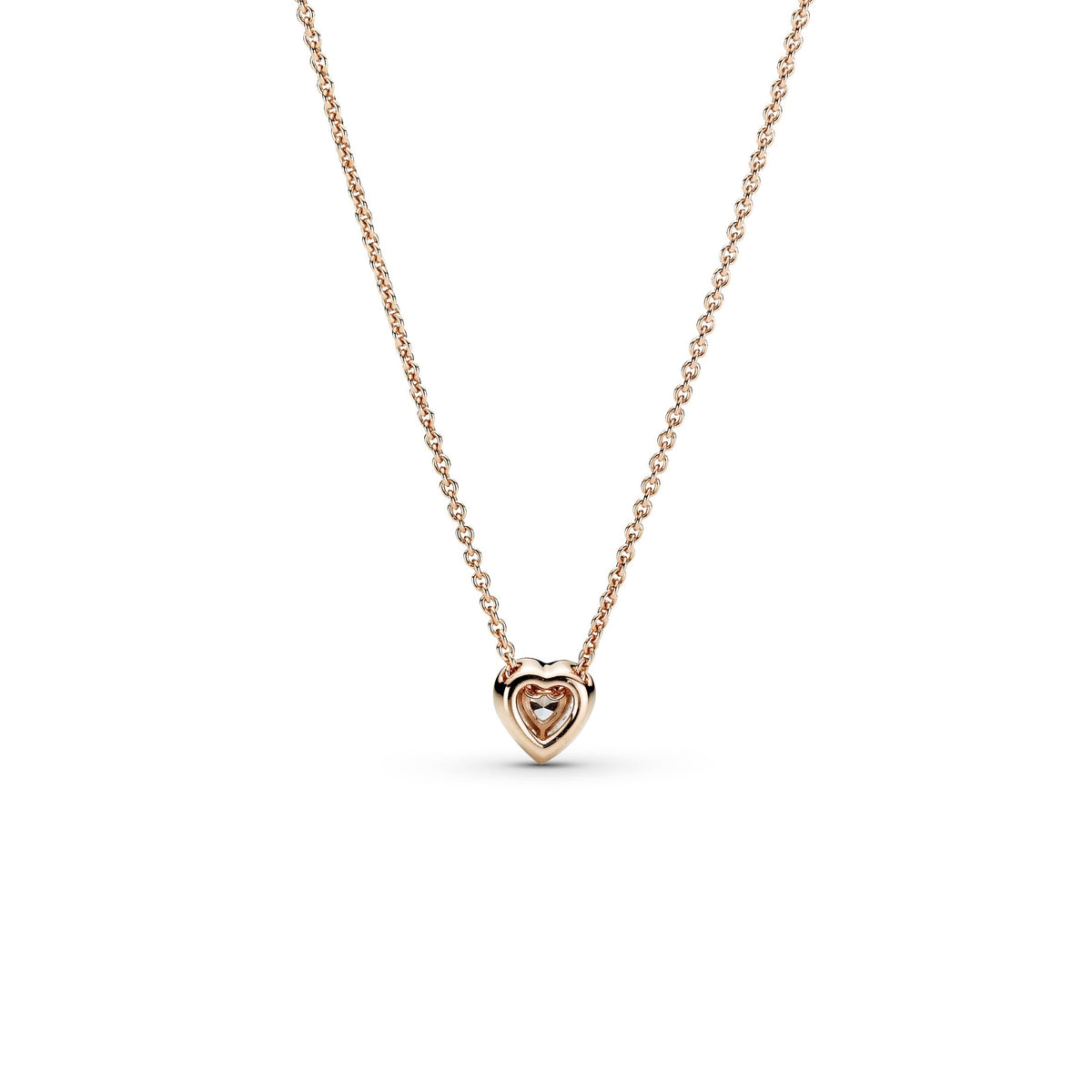 Necklace – 14k Rose Gold-Plated – Sparkling Heart Collier