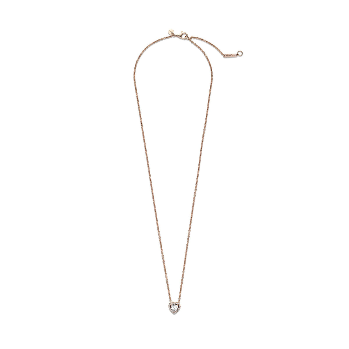 Necklace – 14k Rose Gold-Plated – Sparkling Heart Collier