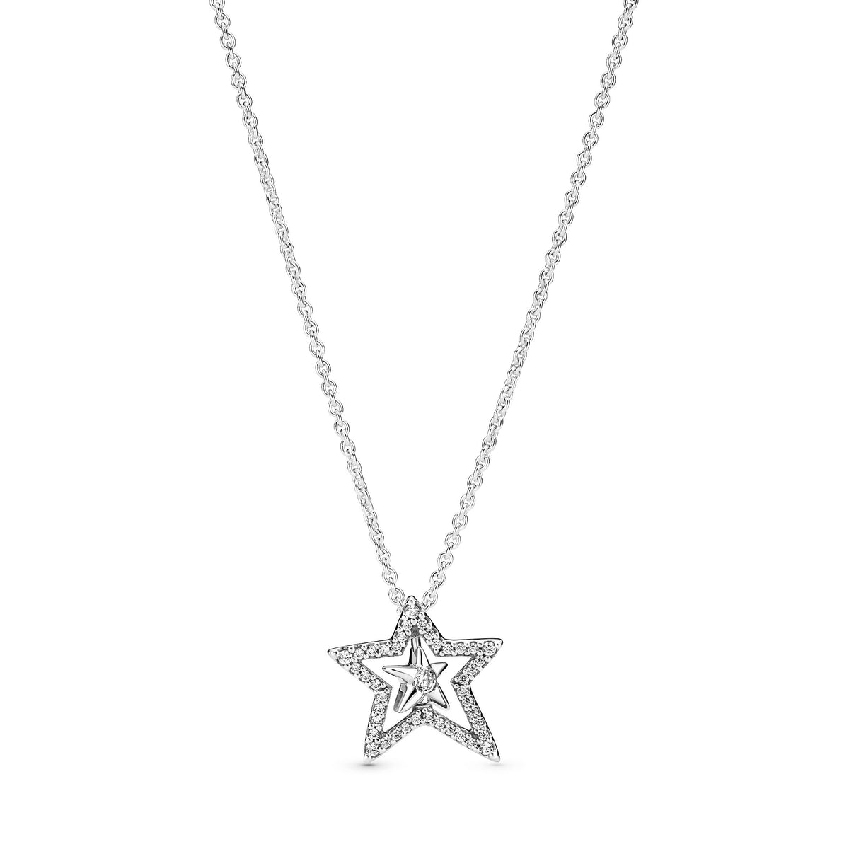 Gift Set – Sterling Silver – Sparkling Asymmetric Star