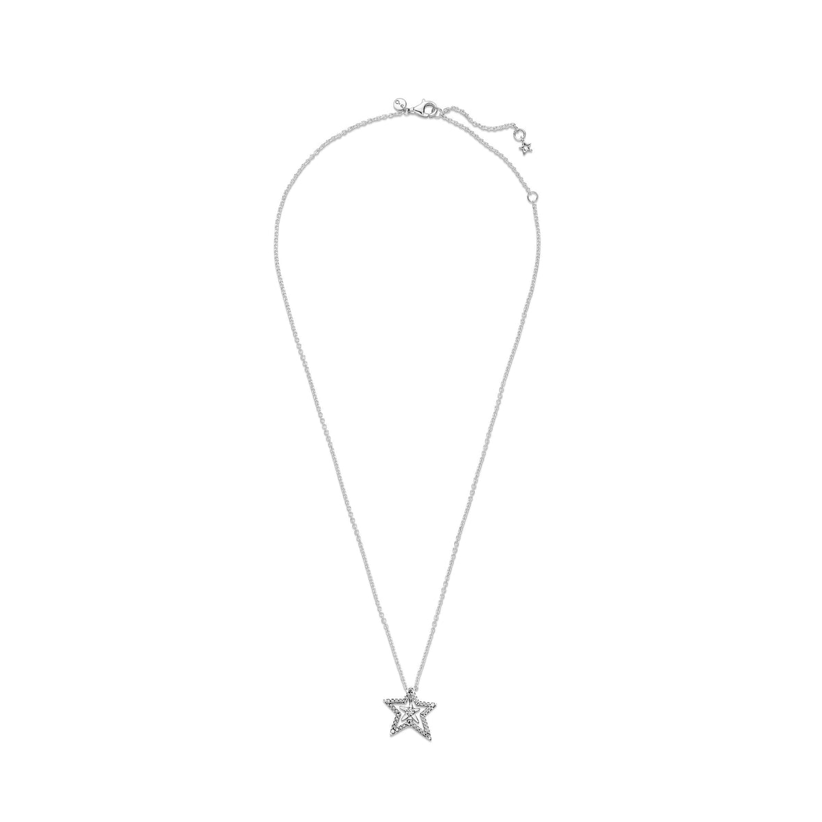 Necklace – Sterling Silver – Pavé Asymmetric Star Collier