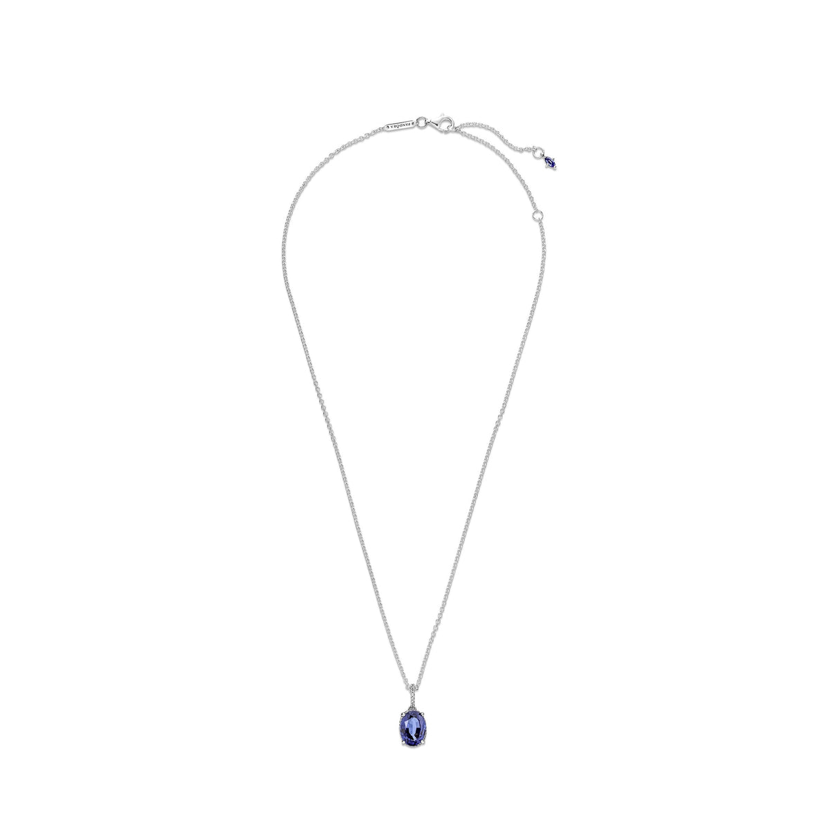 Pendant Necklace – Sterling Silver – Sparkling Statement Halo