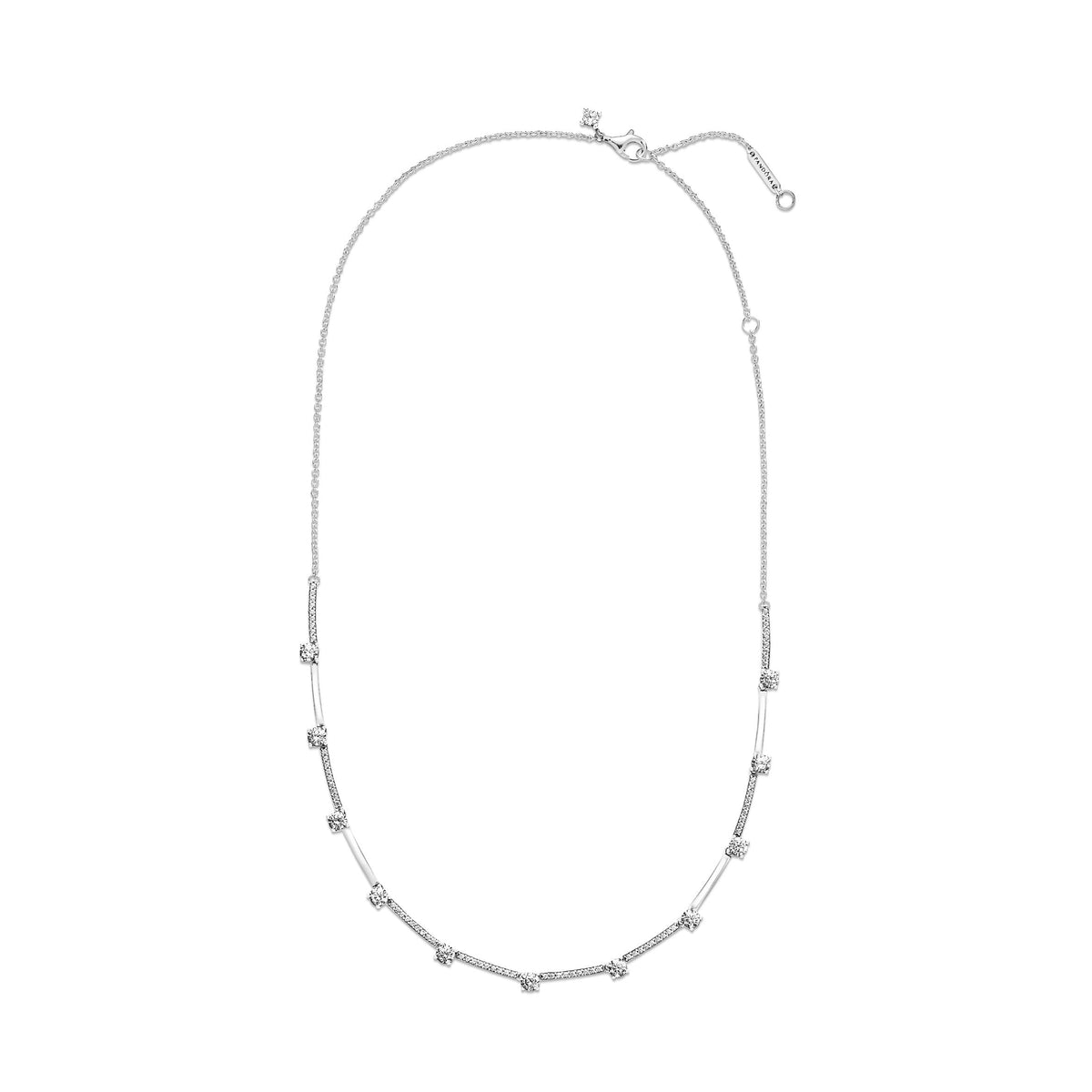 Necklace – Sterling Silver – Sparkling Pavé Collier Bars
