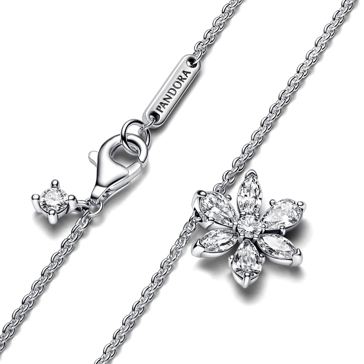 Pendant Necklace – Sterling Silver – Sparkling Herbarium Cluster