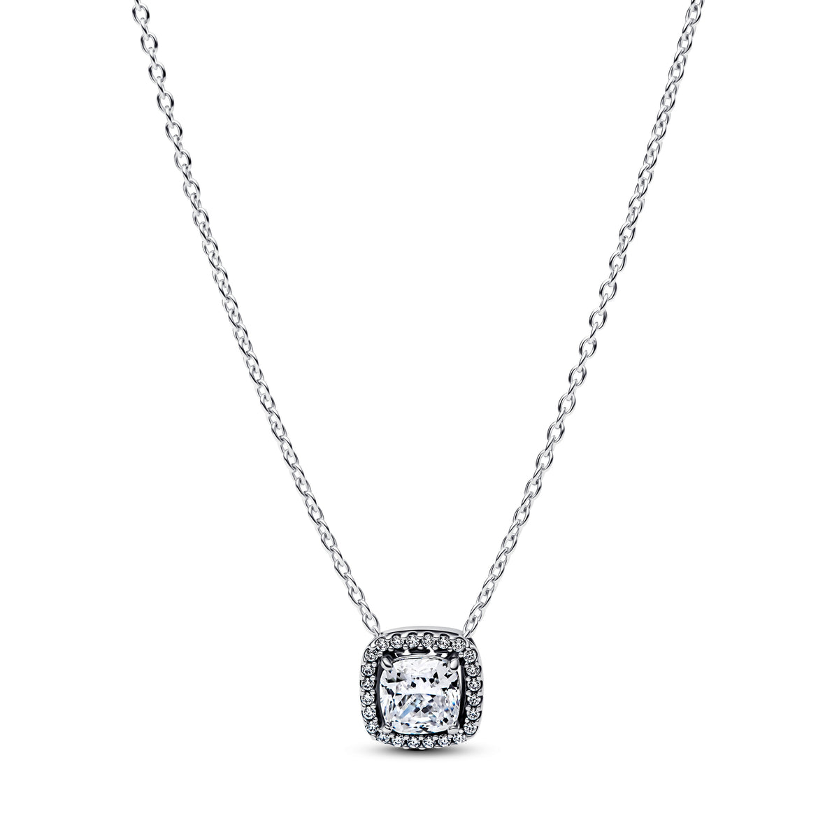 Pendant – Sterling Silver – Halo Collier Necklace