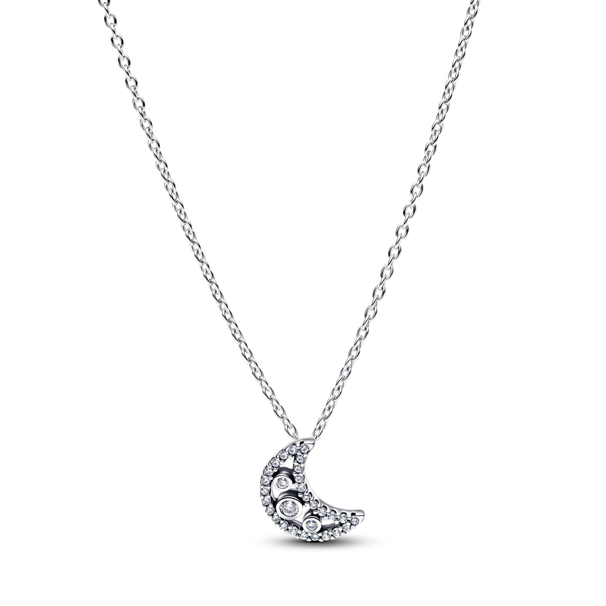 Pendant Necklace – Sterling Silver – Crescent Moon