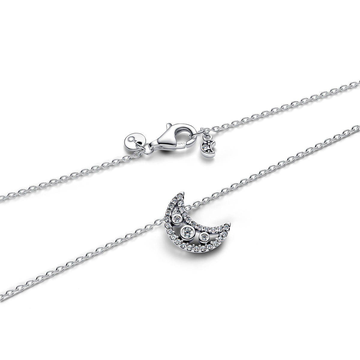 Pendant Necklace – Sterling Silver – Crescent Moon
