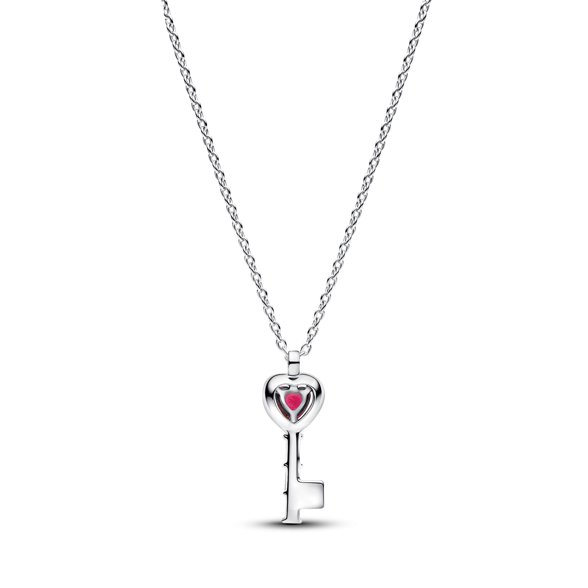 Necklace – Sterling Silver – Elevated Heart Key Collier