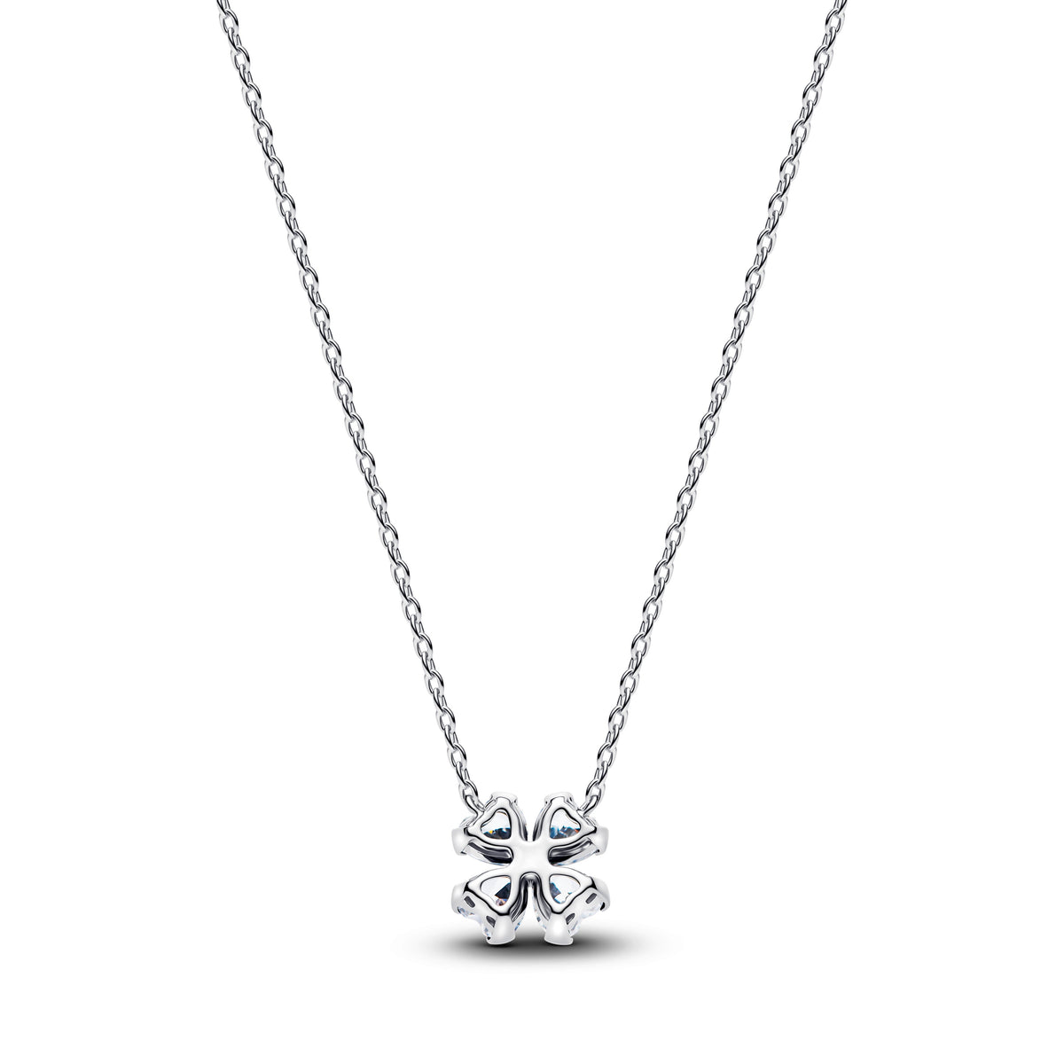 Pendant Necklace – Sterling Silver – Sparkling Lucky Clover