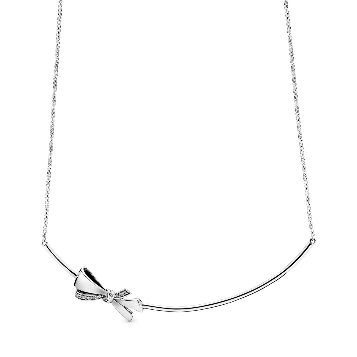 Necklace – Sterling Silver – Sparkling Bow
