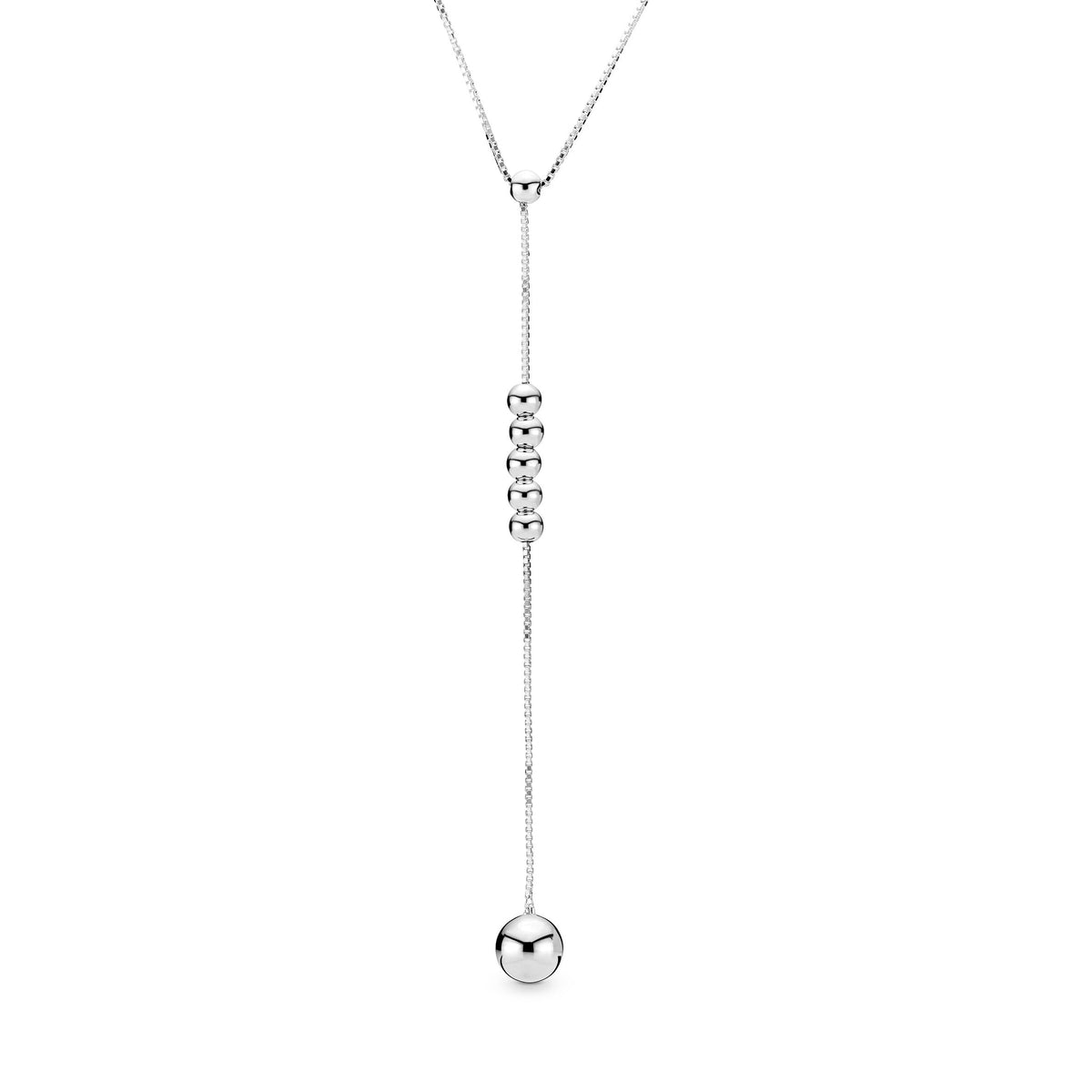 Necklace – Sterling Silver – String of Beads Y