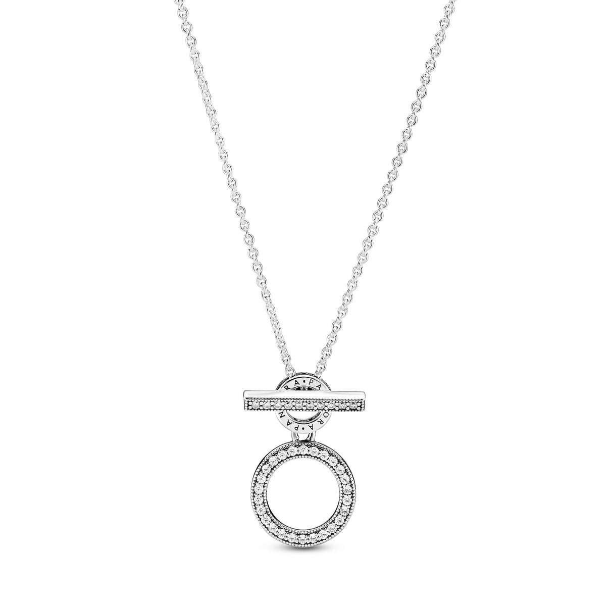 Necklace – Sterling Silver – Double Hoop T-bar