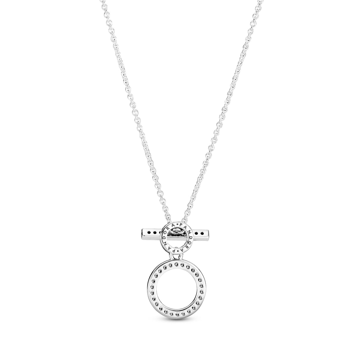 Necklace – Sterling Silver – Double Hoop T-bar
