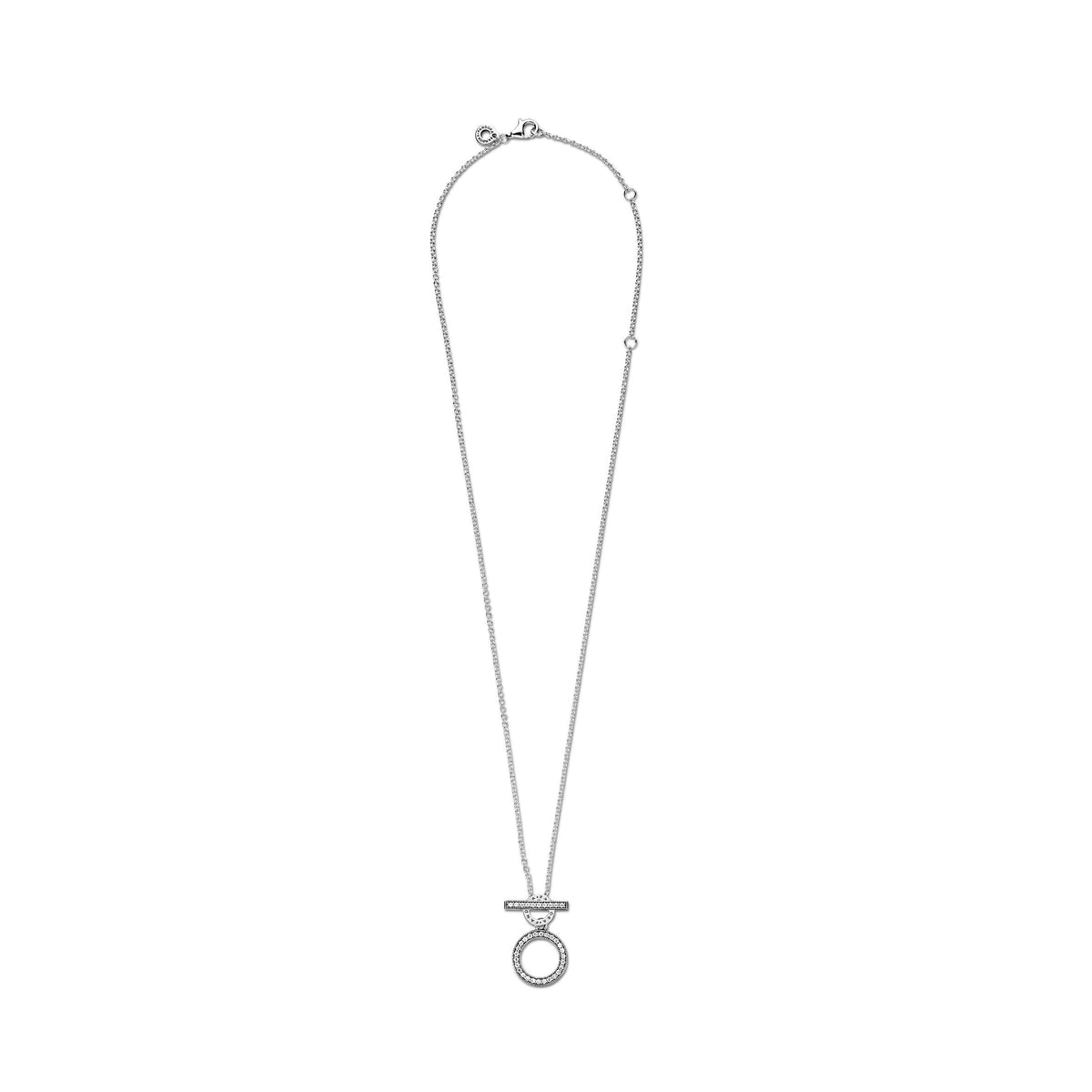 Necklace – Sterling Silver – Double Hoop T-bar