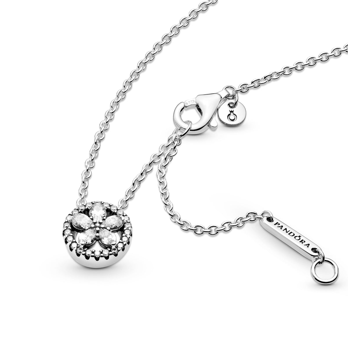 Necklace – Sterling Silver – Sparkling Snowflake Collier
