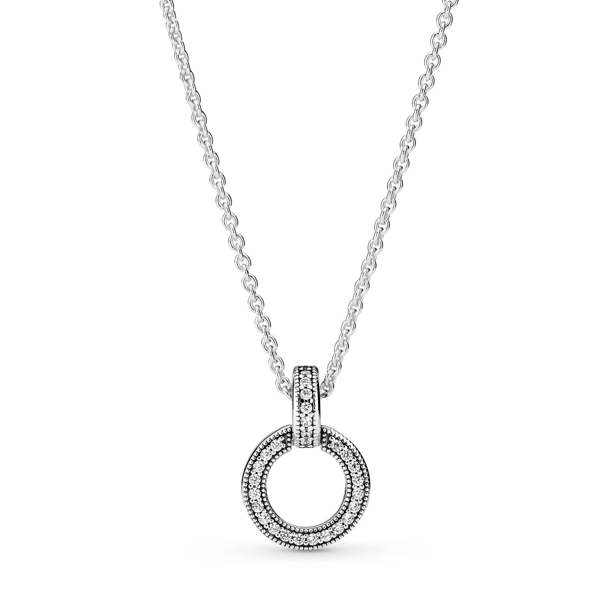 Pendant – Sterling Silver – Double Circle & Necklace