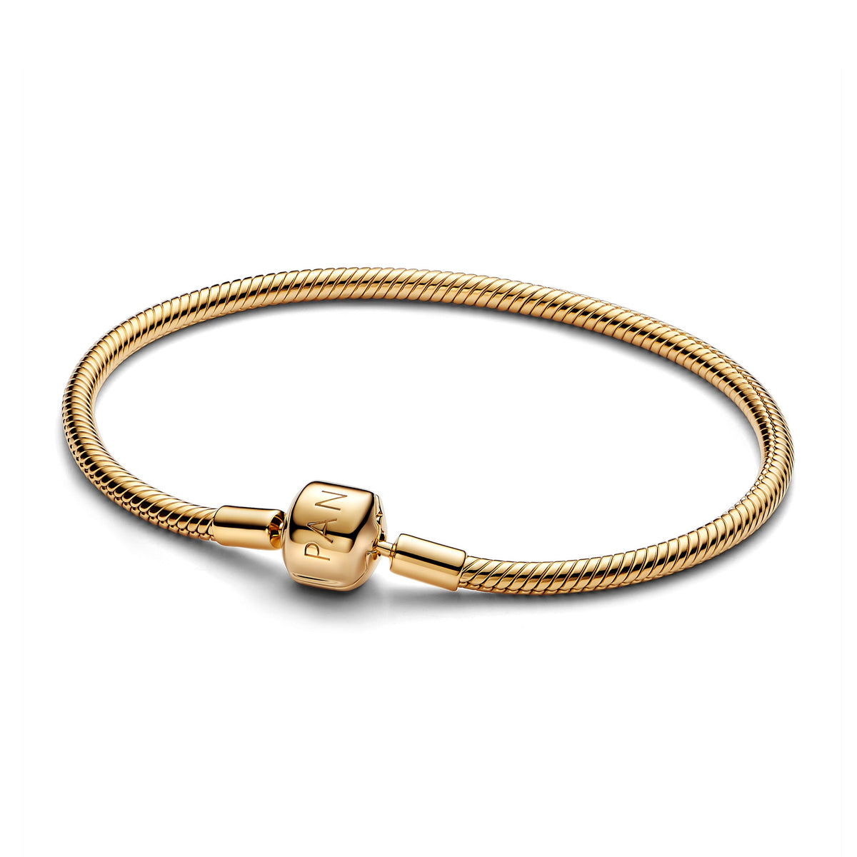 Chain Bracelet – 14k Gold-Plated – Barrel Clasp Snake
