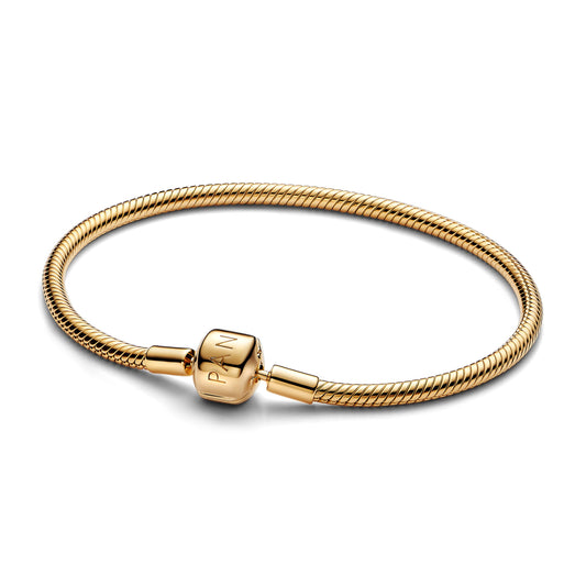 Chain Bracelet – 14k Gold-Plated – Barrel Clasp Snake