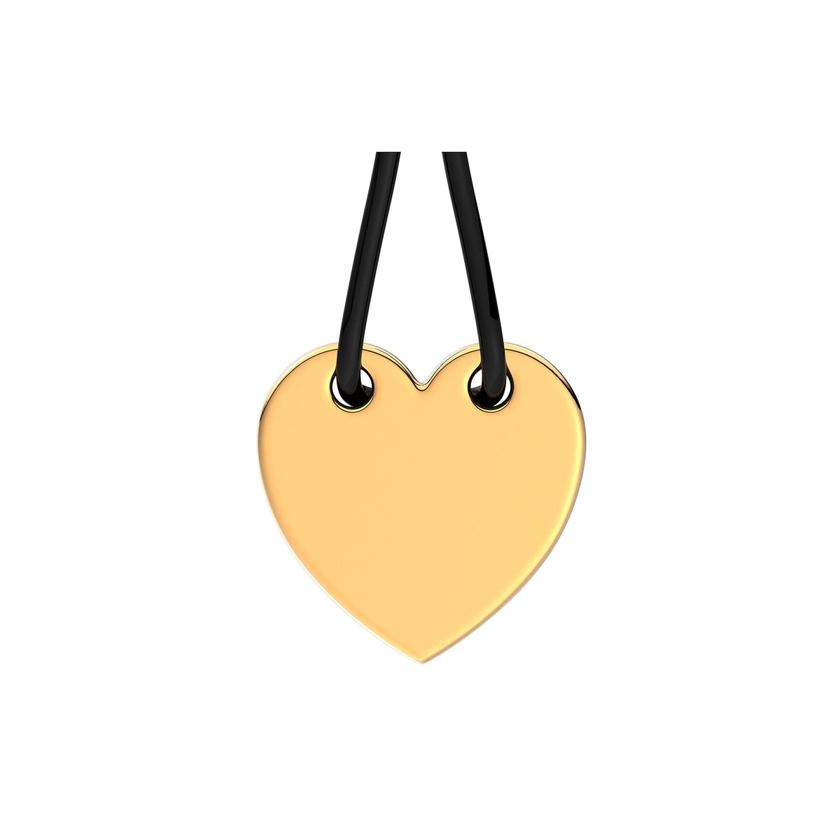 Bracelet – 14k Gold-Plated – Engravable Heart Black Cord Slider