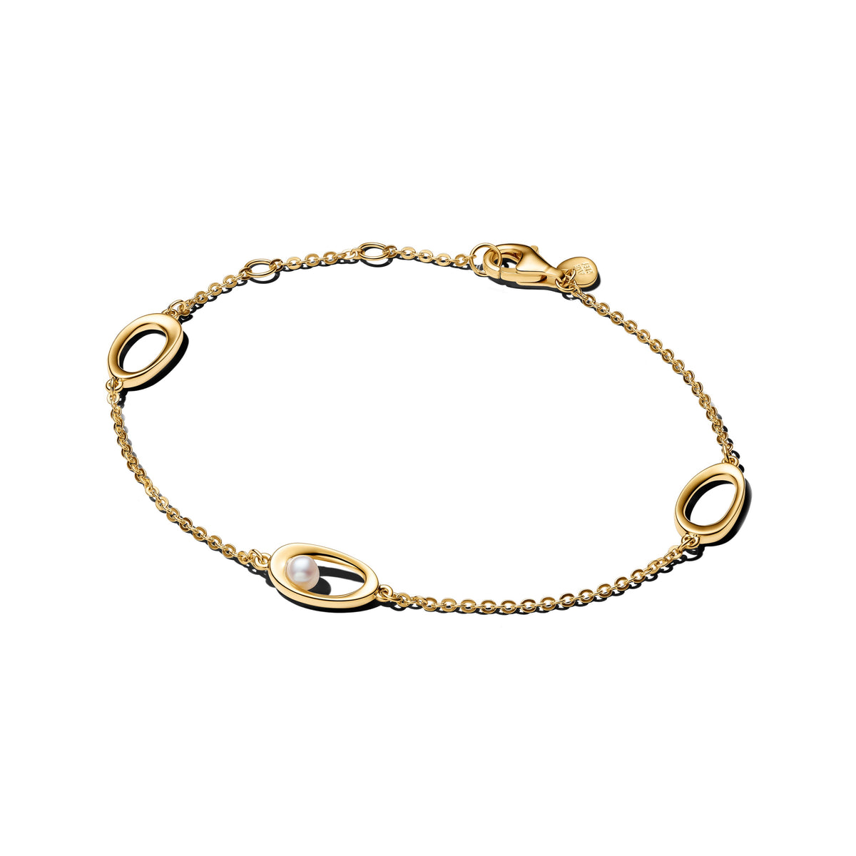 Bracelet – 14k Gold-Plated – Organically Shaped Oval & Treated Freshwater Cultured Pearl
