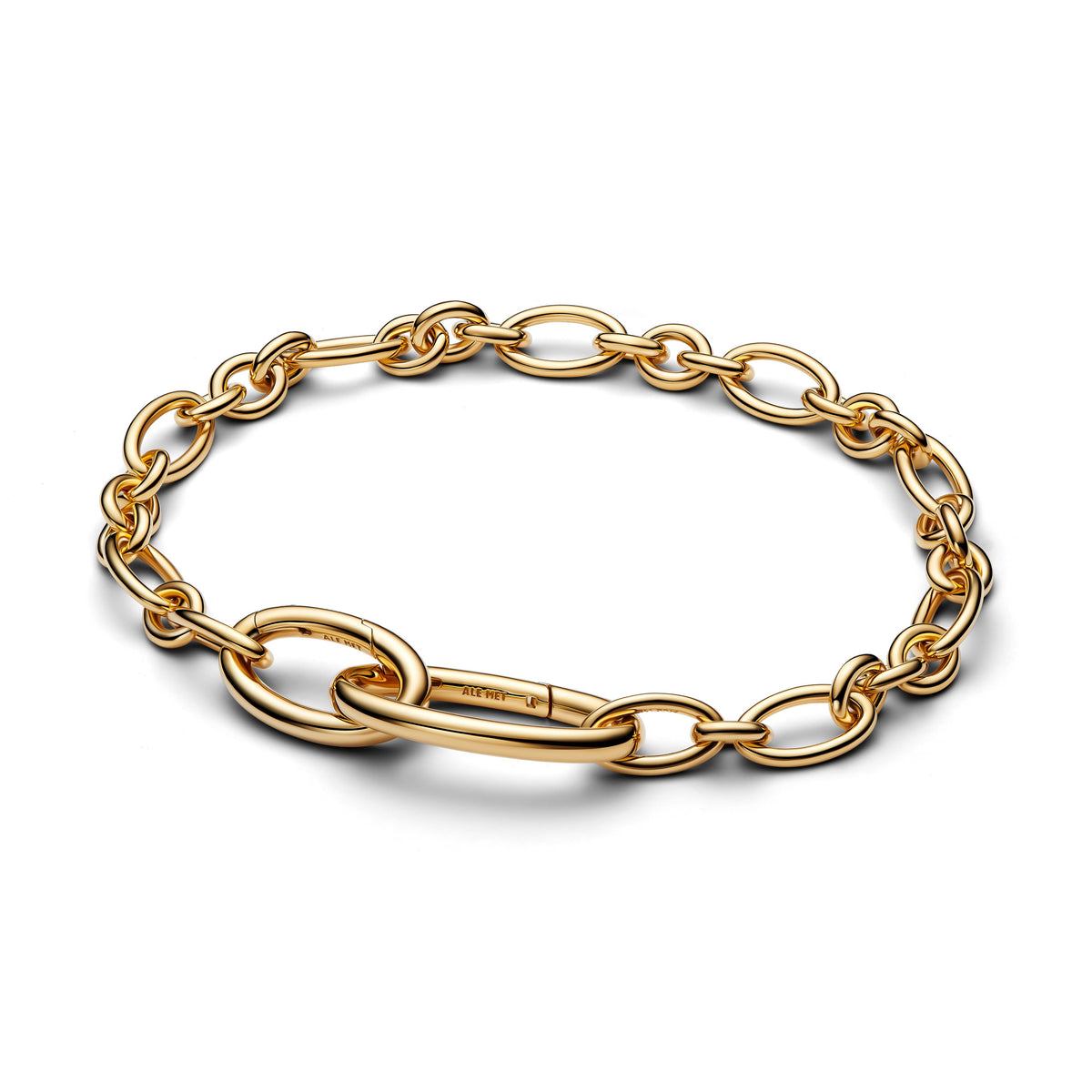 Chain Bracelet – 14k Gold-Plated – Openable Oval Link