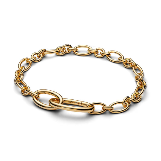 Chain Bracelet – 14k Gold-Plated – Openable Oval Link