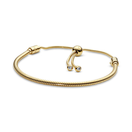 Bracelet – 14k Gold-Plated – Pandora Moments Snake Chain Slider