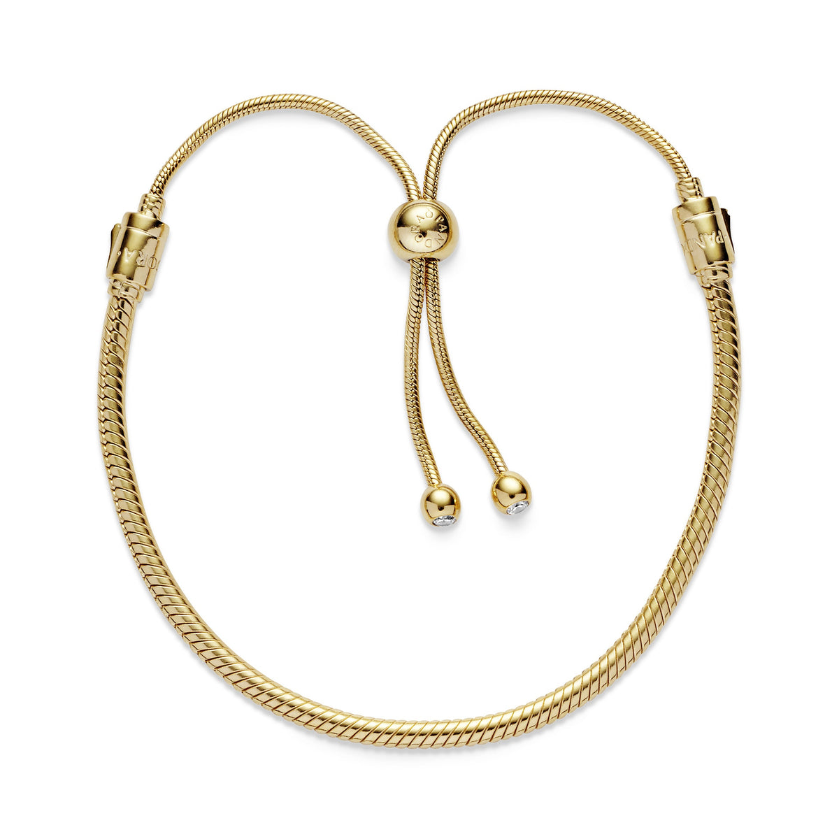 Bracelet – 14k Gold-Plated – Pandora Moments Snake Chain Slider