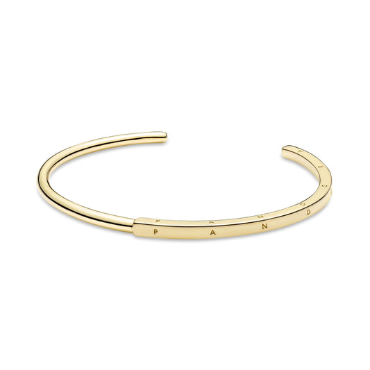 Bangle – 14k Gold-Plated – Pandora Signature I-D (Open)