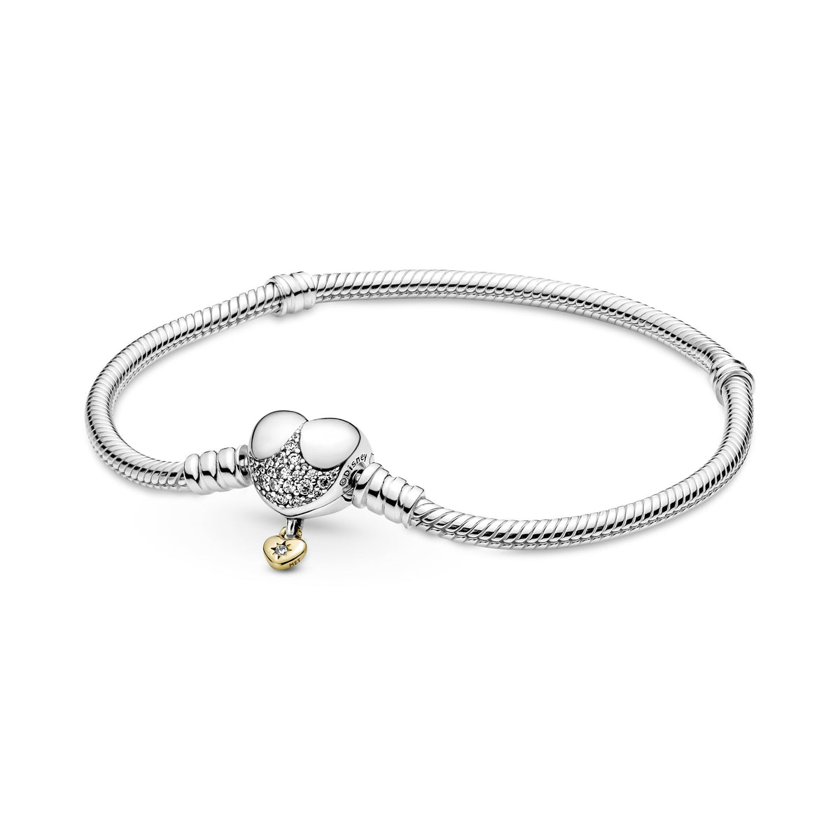 Chain Bracelet – 14k Gold-Plated – Disney Princess Pandora Moments Heart Snake