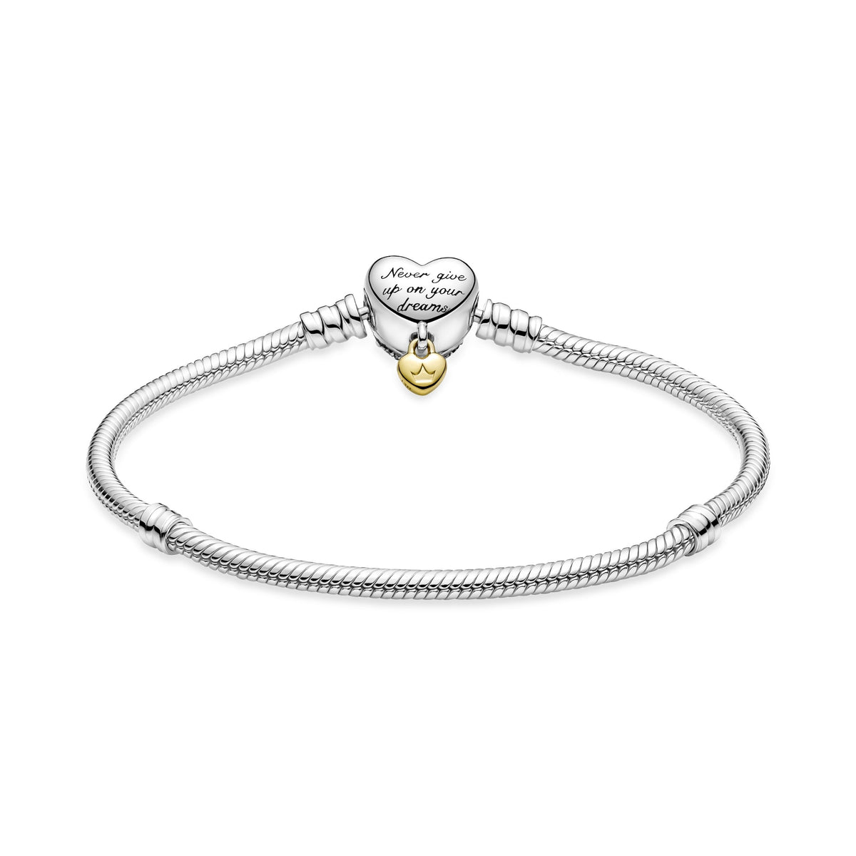 Chain Bracelet – 14k Gold-Plated – Disney Princess Pandora Moments Heart Snake