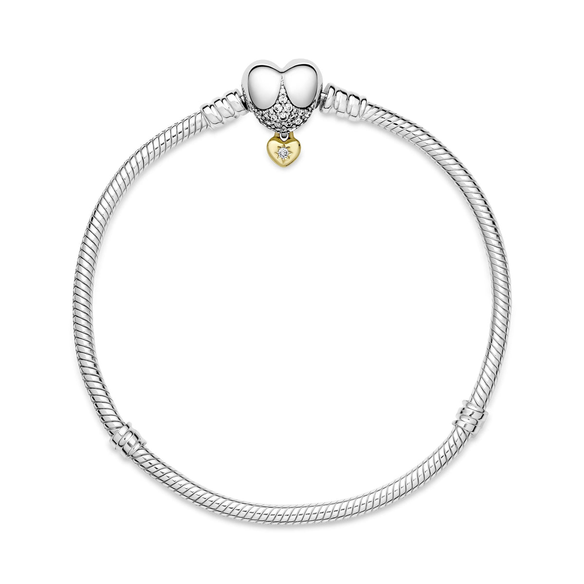 Chain Bracelet – 14k Gold-Plated – Disney Princess Pandora Moments Heart Snake