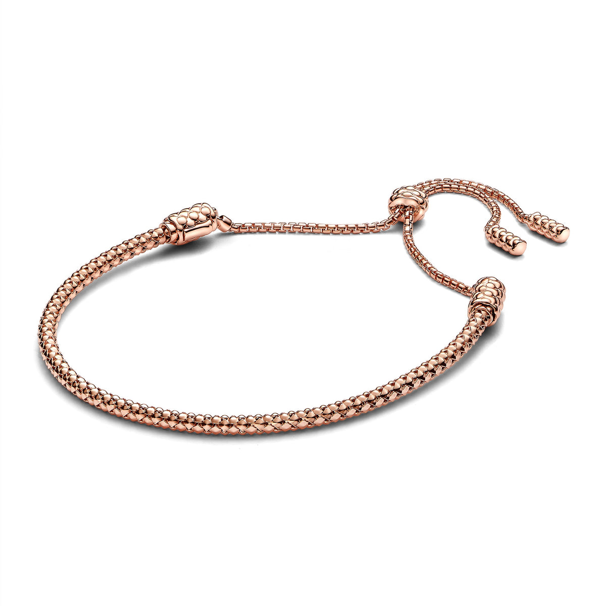 Bracelet – 14k Rose Gold-Plated – Studded Chain Slider