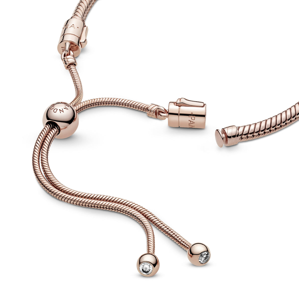 Bracelet – 14k Rose Gold-Plated – Pandora Moments Snake Chain Slider