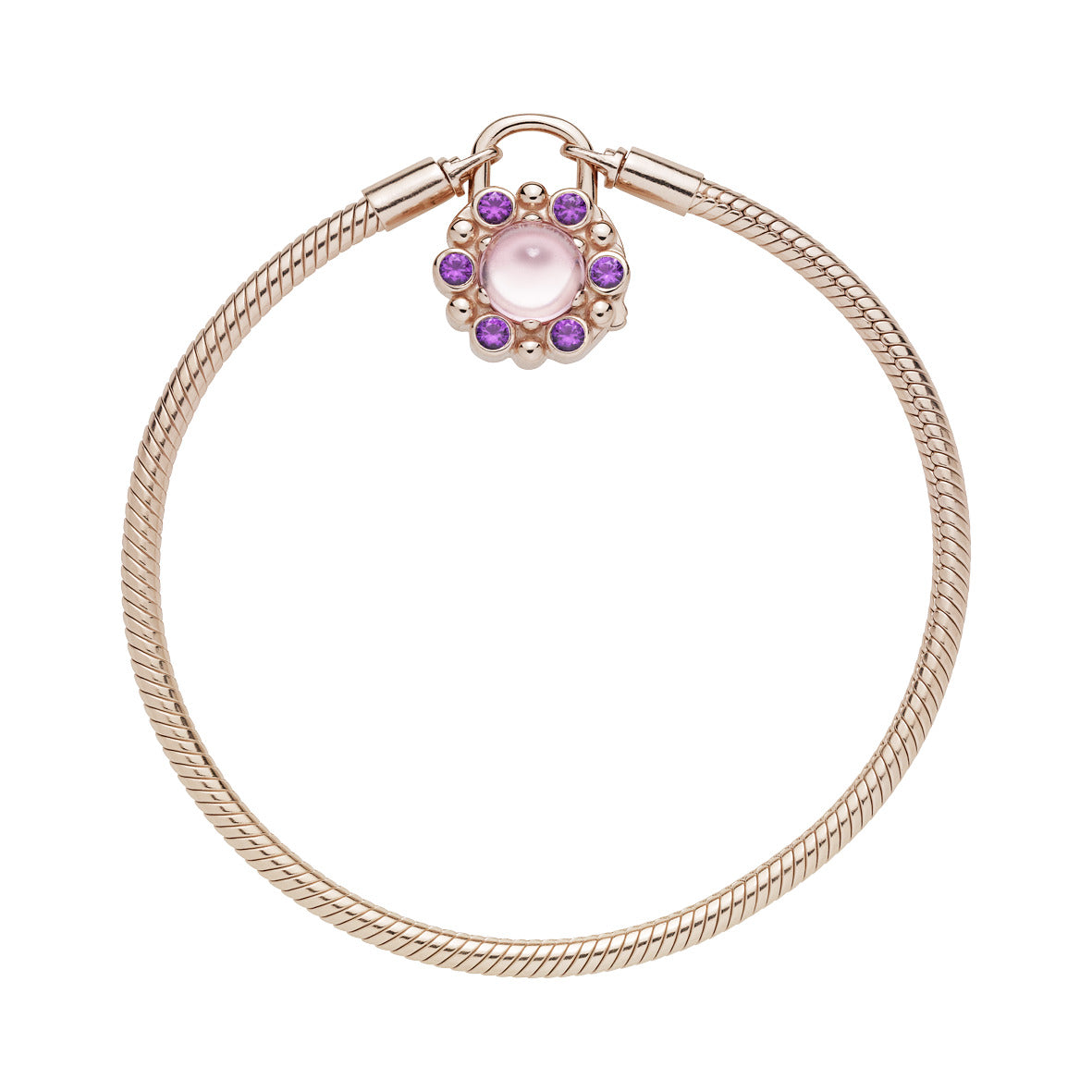 Bracelet – 14k Rose Gold-Plated – Moments Heraldic Radiance Padlock Clasp