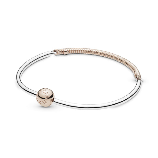 Bangle – 14k Rose Gold-Plated – Pandora Moments Three-Link