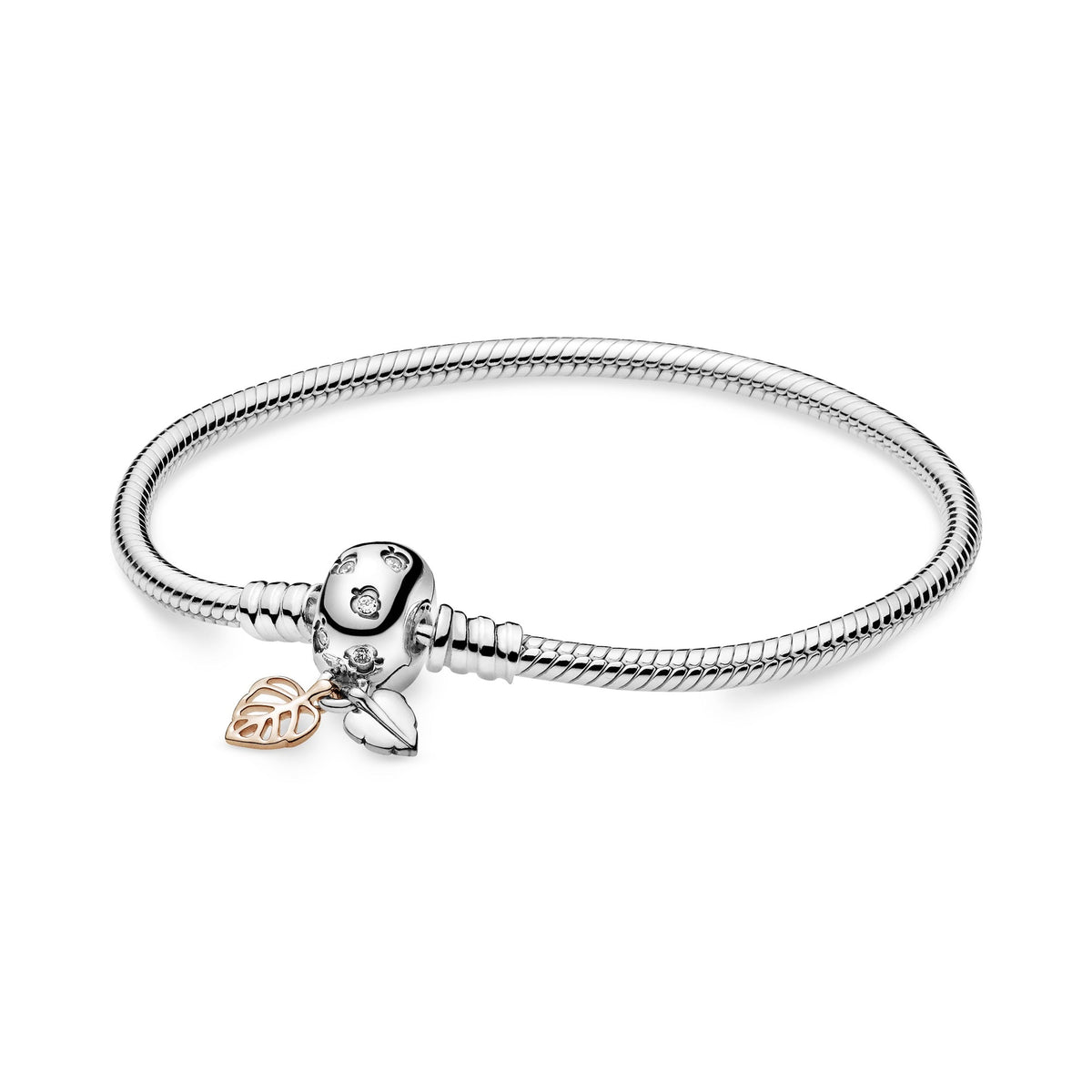 Chain Bracelet – 14k Rose Gold-Plated – Pandora Moments Leaves & Snake
