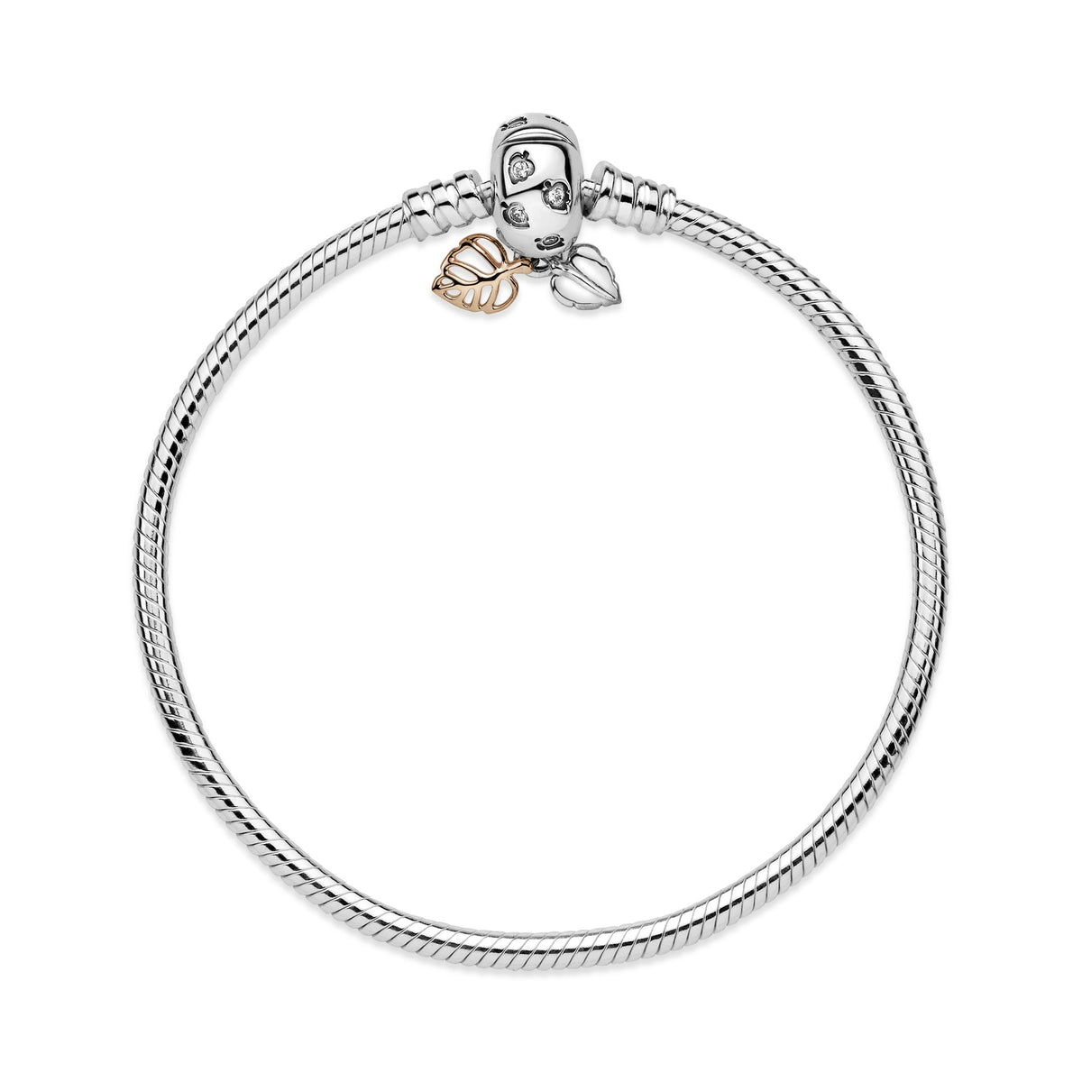 Chain Bracelet – 14k Rose Gold-Plated – Pandora Moments Leaves & Snake